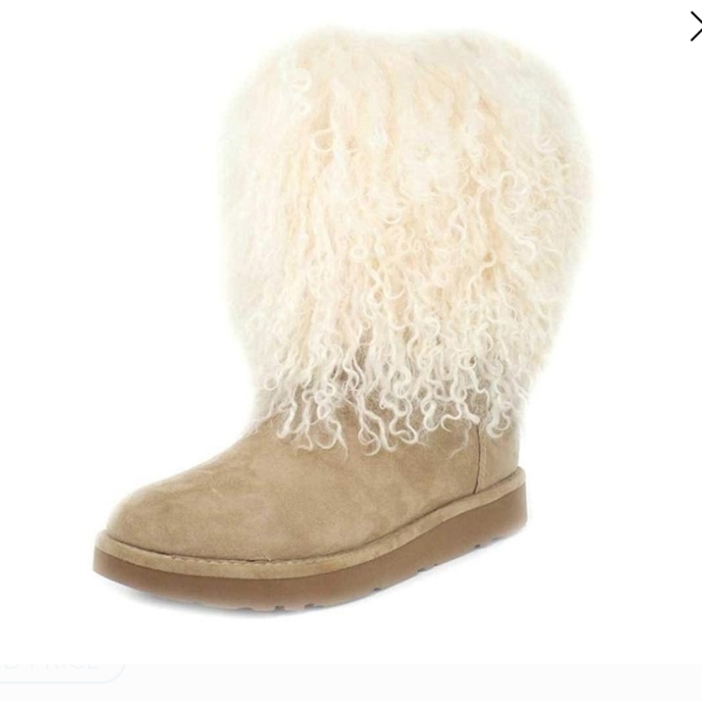 Ugg Mongolian fur Lida boot NEW size 9 !